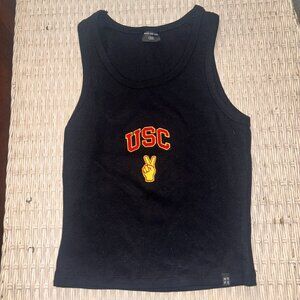 NWOT USC Trojans Hype & Vice Cropped Tank Top Black XS